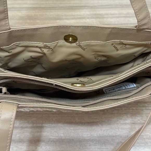 Valerie Barad Purse Women Taupe Beige Tapestry Pocketbook Shoulder Bag Retro - Picture 6 of 9